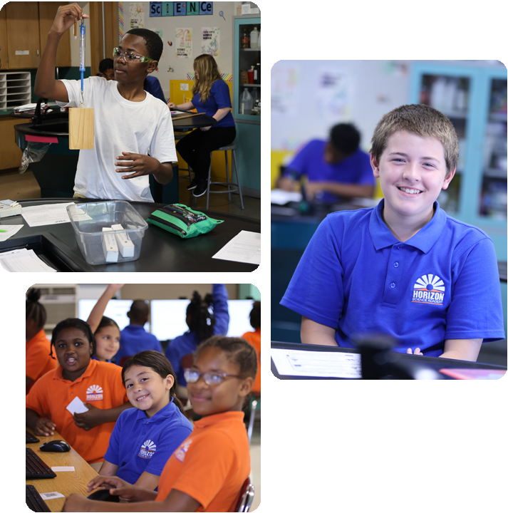 Students engaged in various activities in a science lab, showcasing teamwork and experimentation